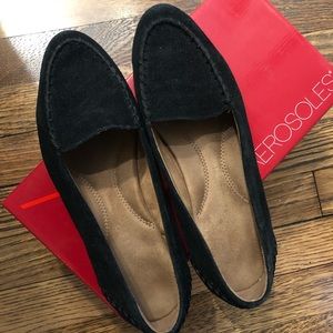Aerosoles Black Suede loafers size 7